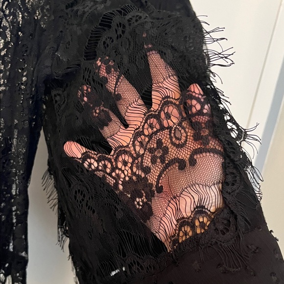 Zara Elegant Black Lace Top - Picture 3 of 5